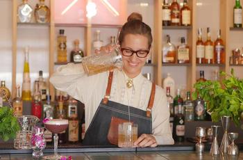 bartender pouring cocktail