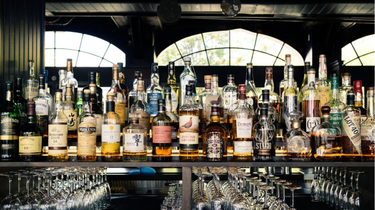 Whiskey, Scotch and Bourbon in a bar
