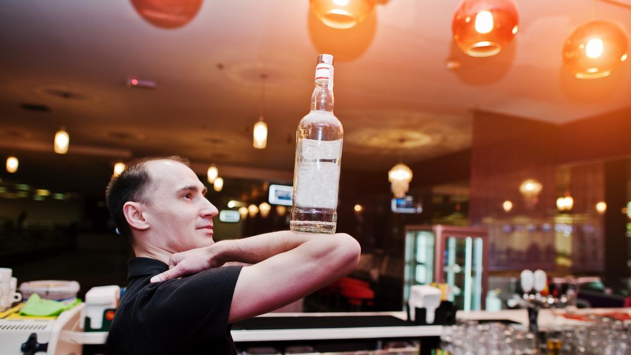 bartender bottle working flair