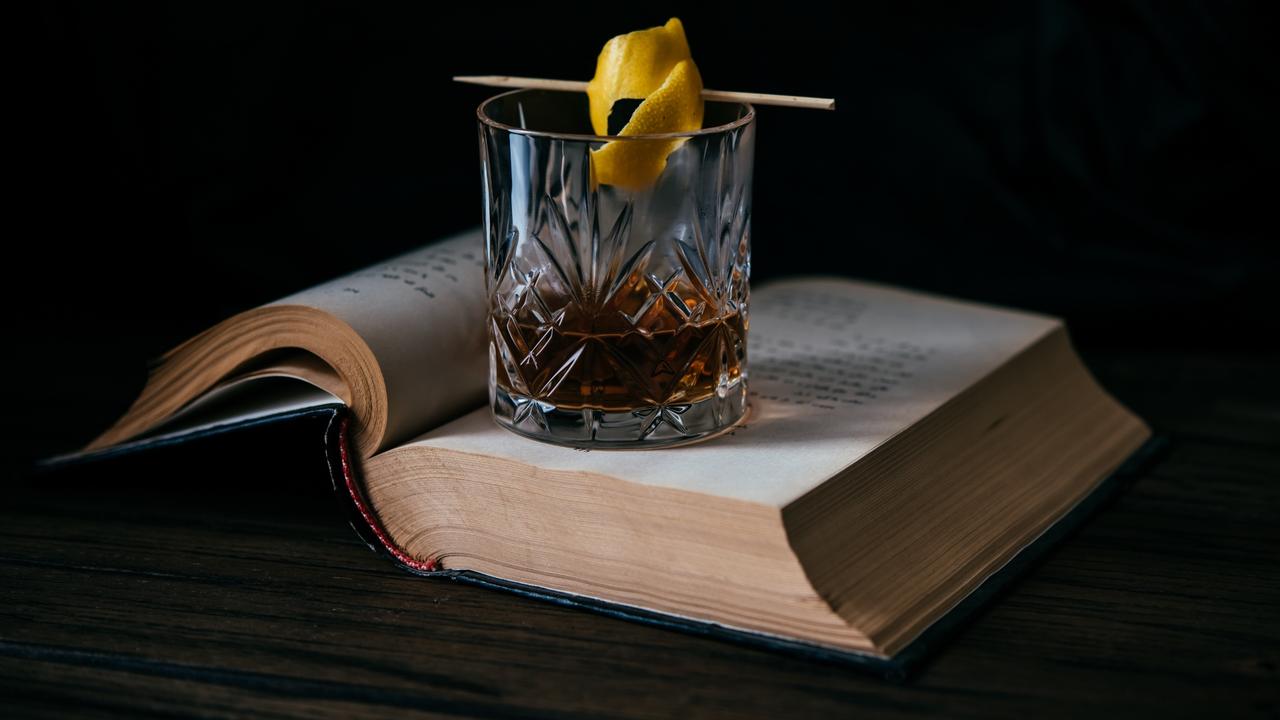 book and cocktail
