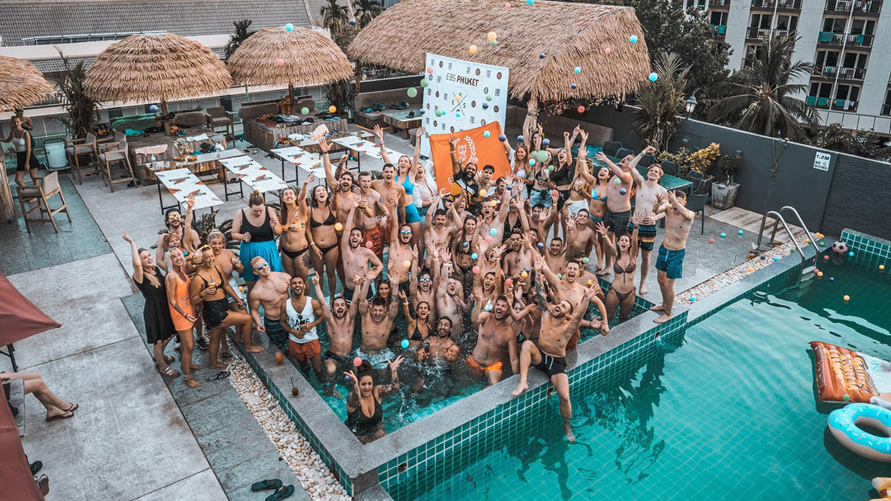 Pool party with EBS Phuket students