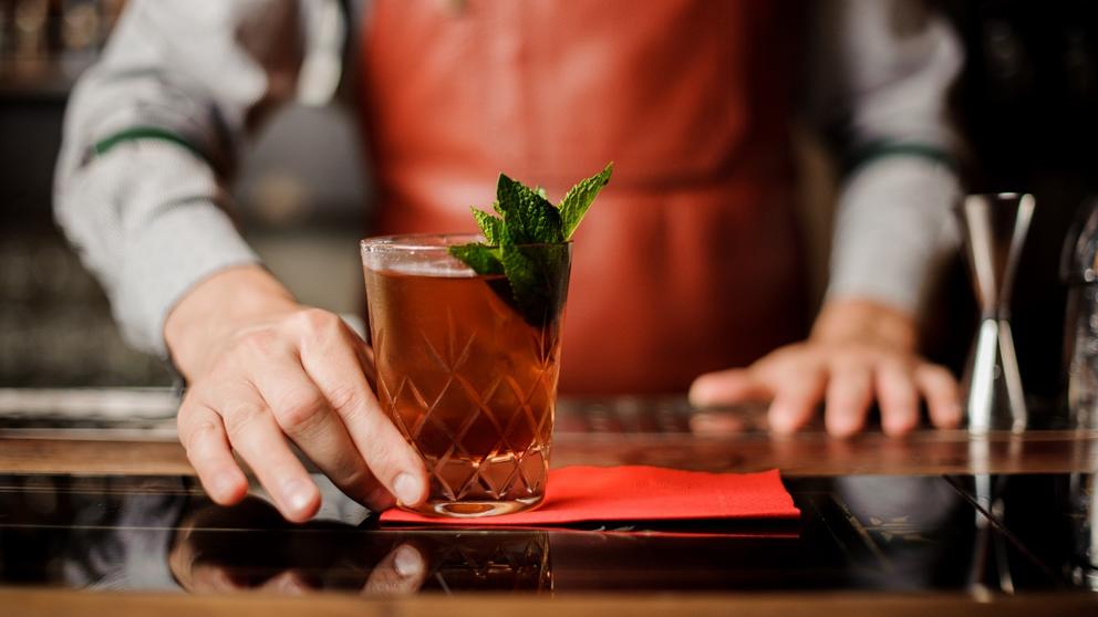 bartender serving cocktail