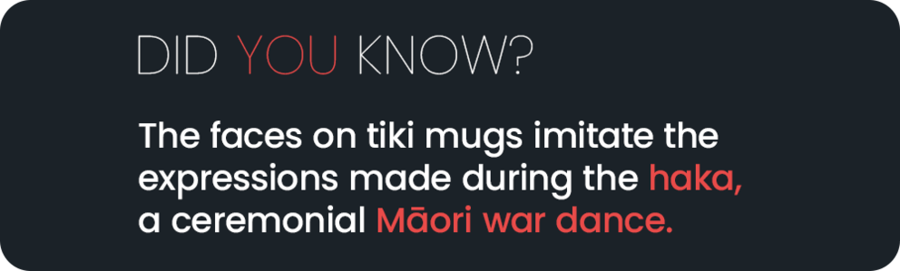 Tiki mugs haka maori war dance